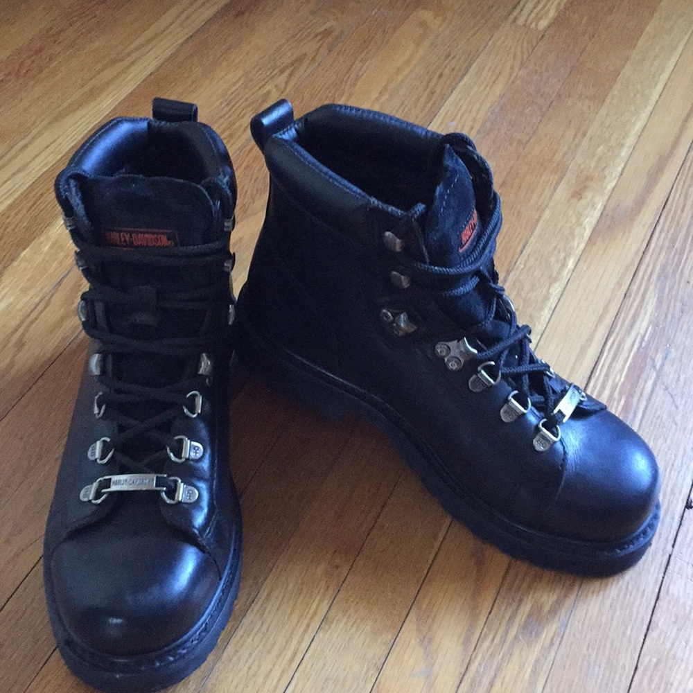 Harley Davidson black steel toe riding boots